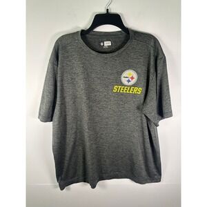 Team Apparel T-Shirt Mens L Pittsburgh Steelers Gray Short Sleeve Logo Tee